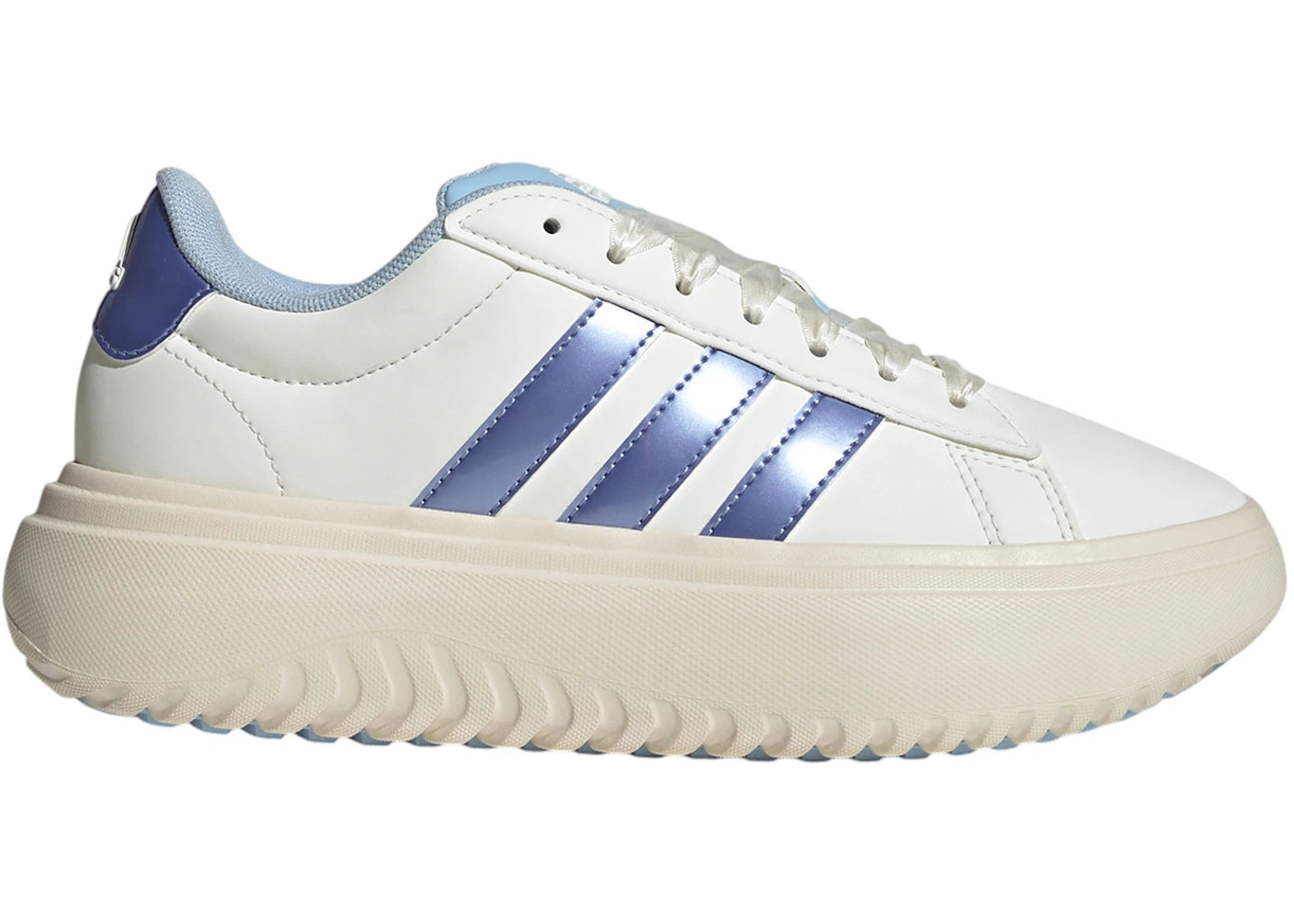 adidas Grand Court Platform Off White Blue Spark Metallic Wonder White (Women's)