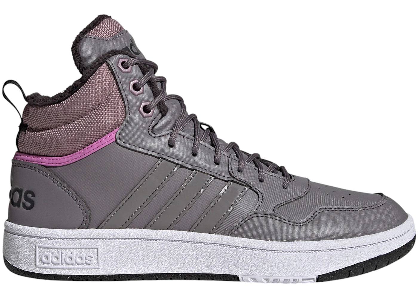adidas Hoops 3.0 Mid Winterized Classic Fur Lining Trace Grey Purple (Women's)