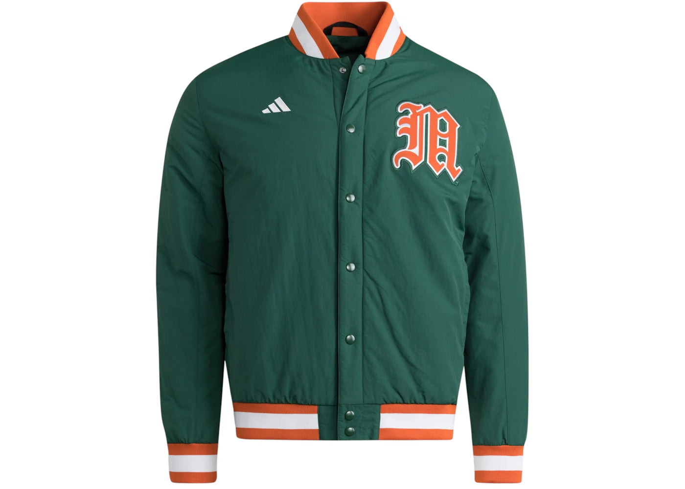 adidas Hurricanes Coaches Dugout Jacket Miami Dark Green