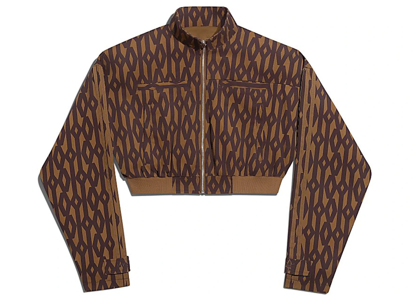 adidas Ivy Park Crop Monogram Track Jacket Wild Brown/Night Red