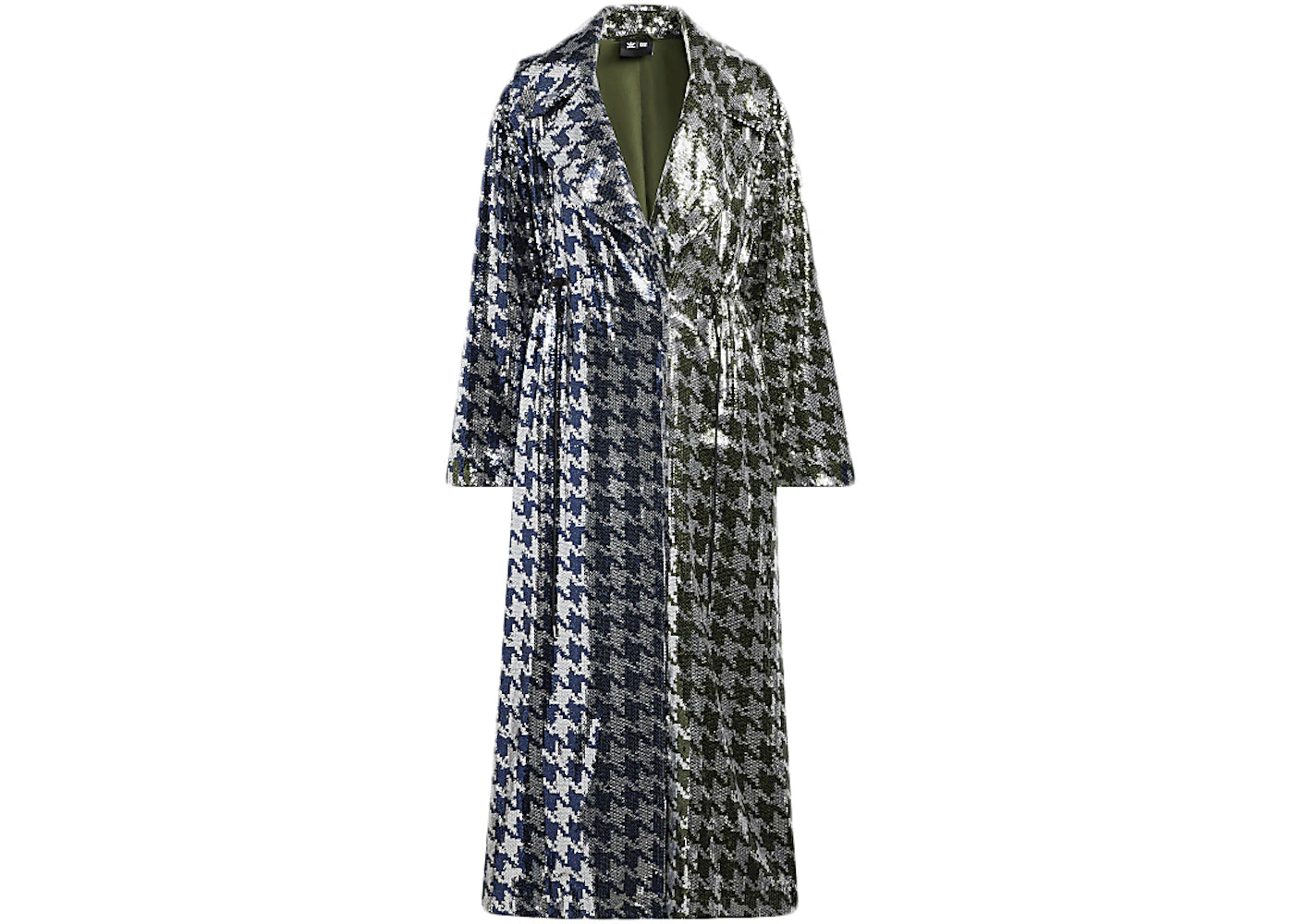 adidas Ivy Park Halls of Ivy Long Sequin Houndstooth Jacket Dark Blue/Wild Pine/Metallic Silver