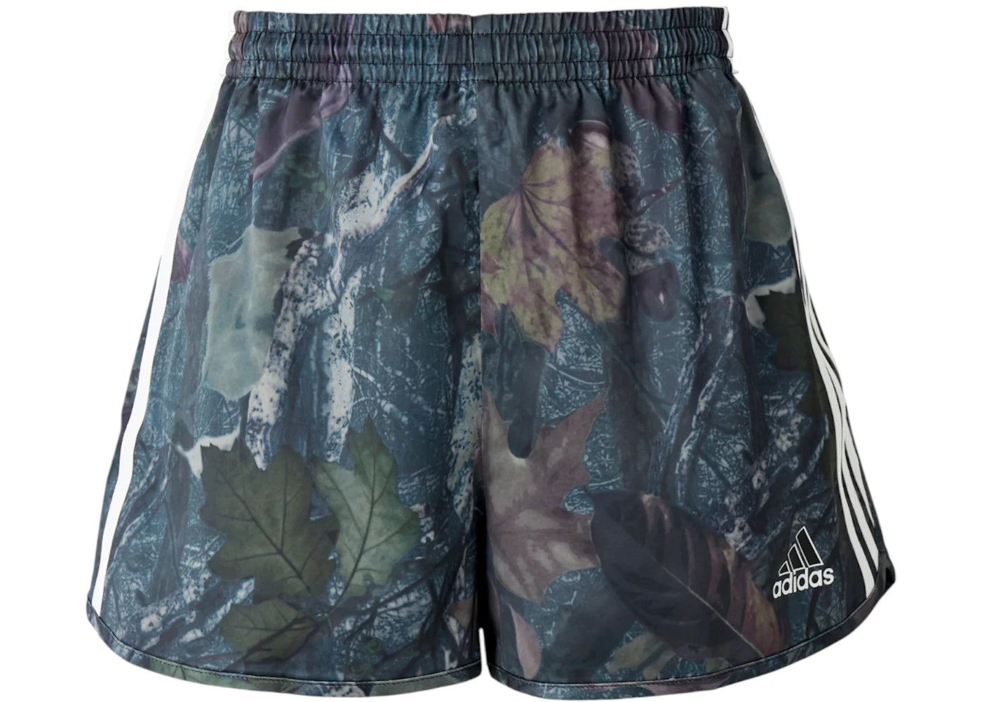 adidas Leaf Print Satin Shorts Multicolor Camo