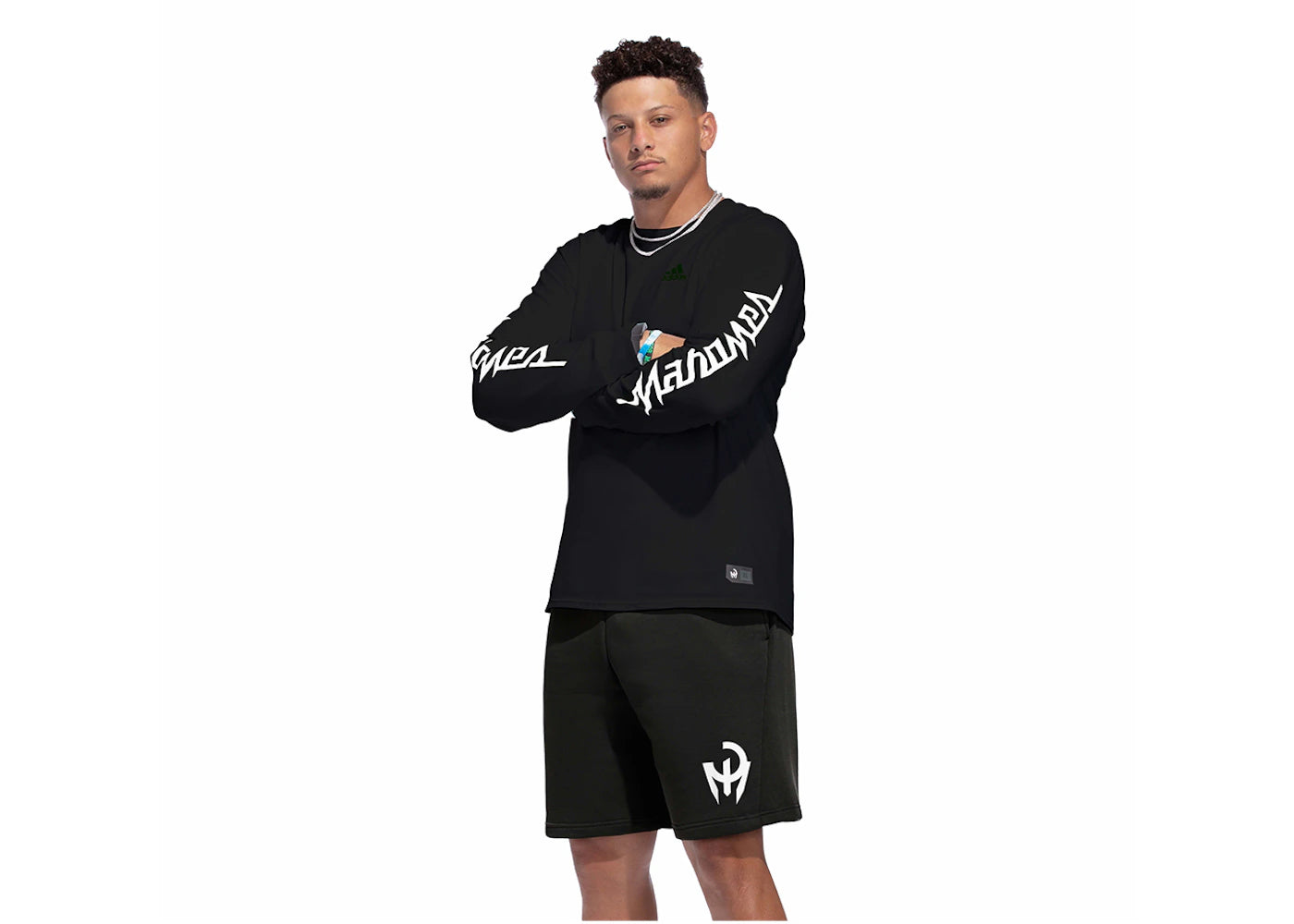 adidas Mahomes Long Sleeve Tee Black/White