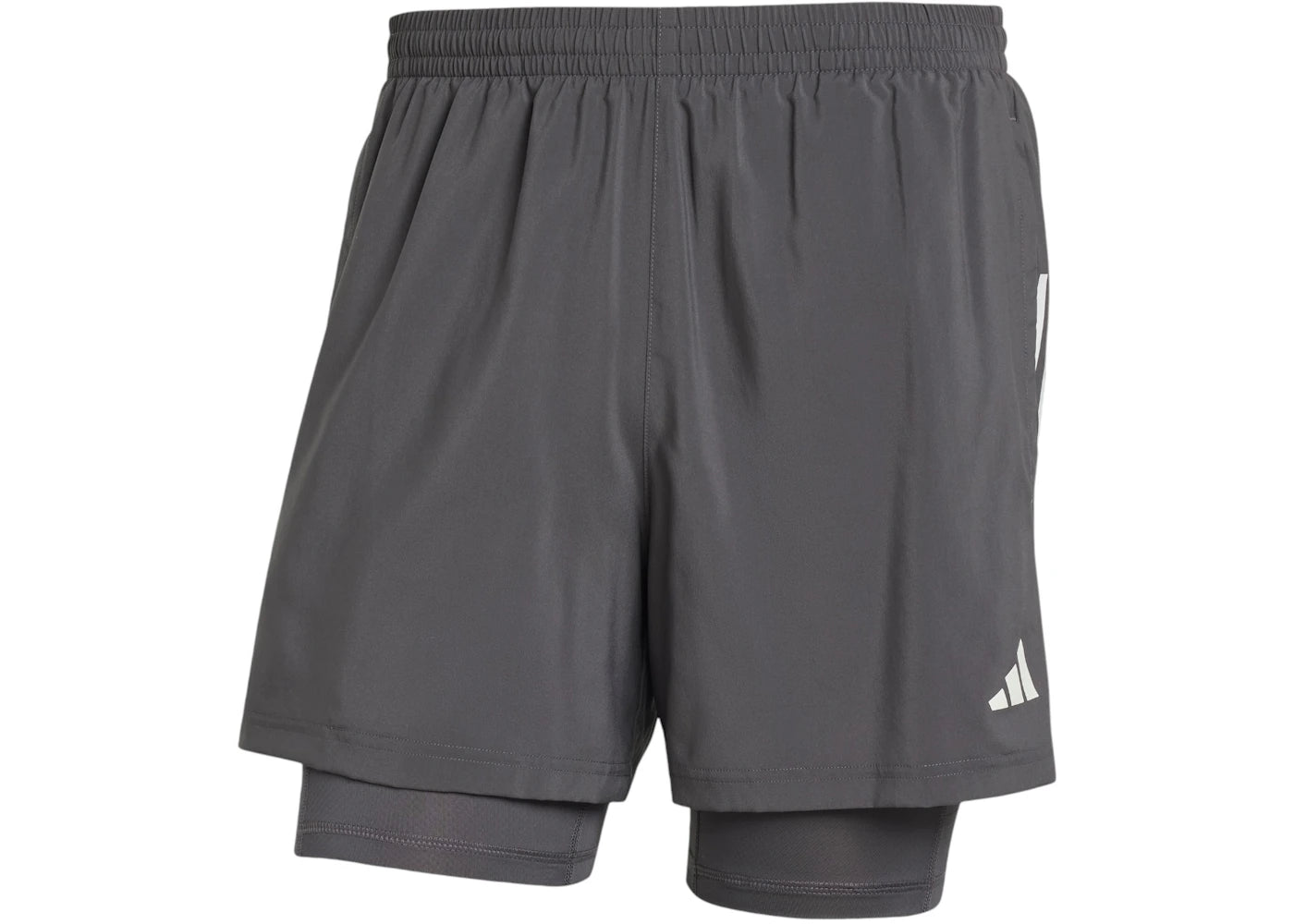 adidas Own The Run Climacool 2-In-1 5-Pocket Shorts Grey Six