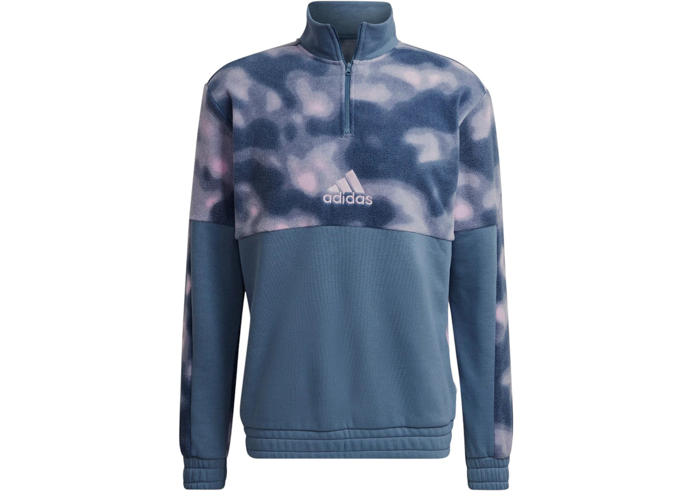 adidas Polar Fleece Nature Allover Print 1/4-Zip Jacket Wonder Steel Bliss Lilac