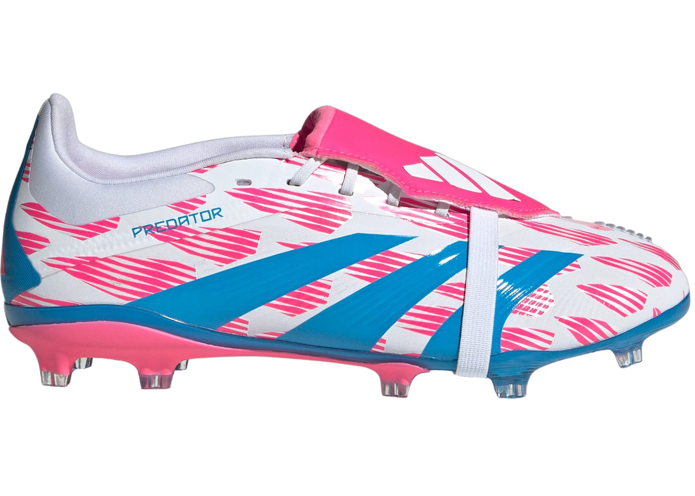 adidas Predator Elite Foldover Tongue FG Cloud White Solar Blue Solar Pink (GS)