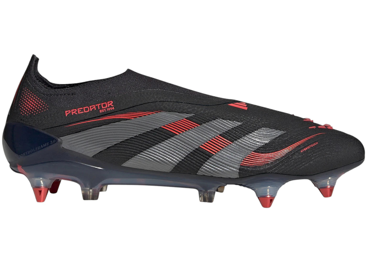 adidas Predator Elite Laceless SG Core Black Grey Four Lucid Red