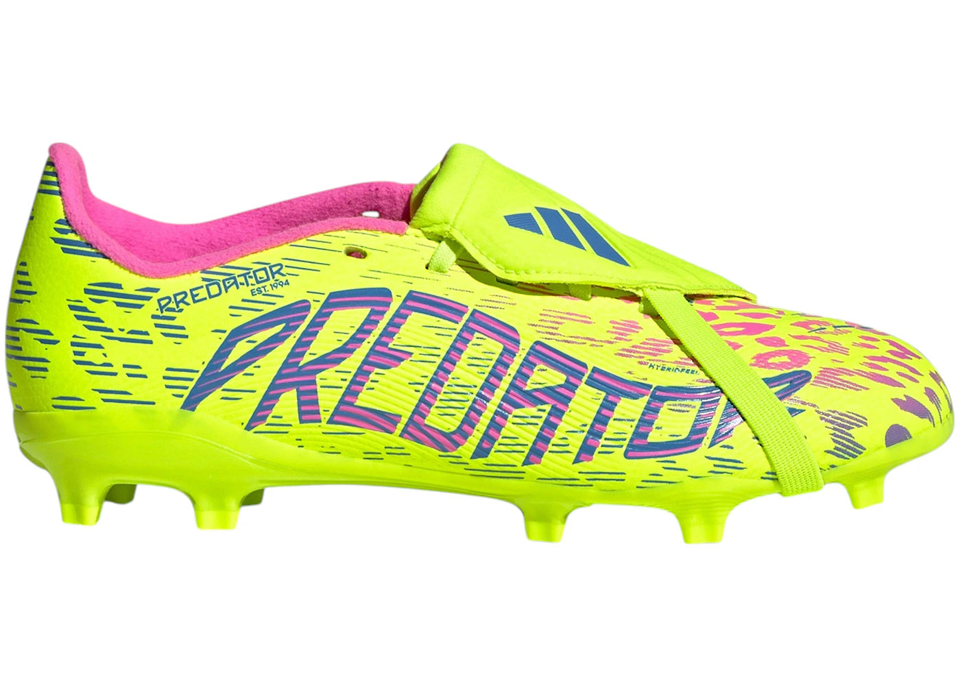 adidas Predator League Fold-Over Tongue FG Lucid Lemon Blue Fusion Lucid Pink (GS)