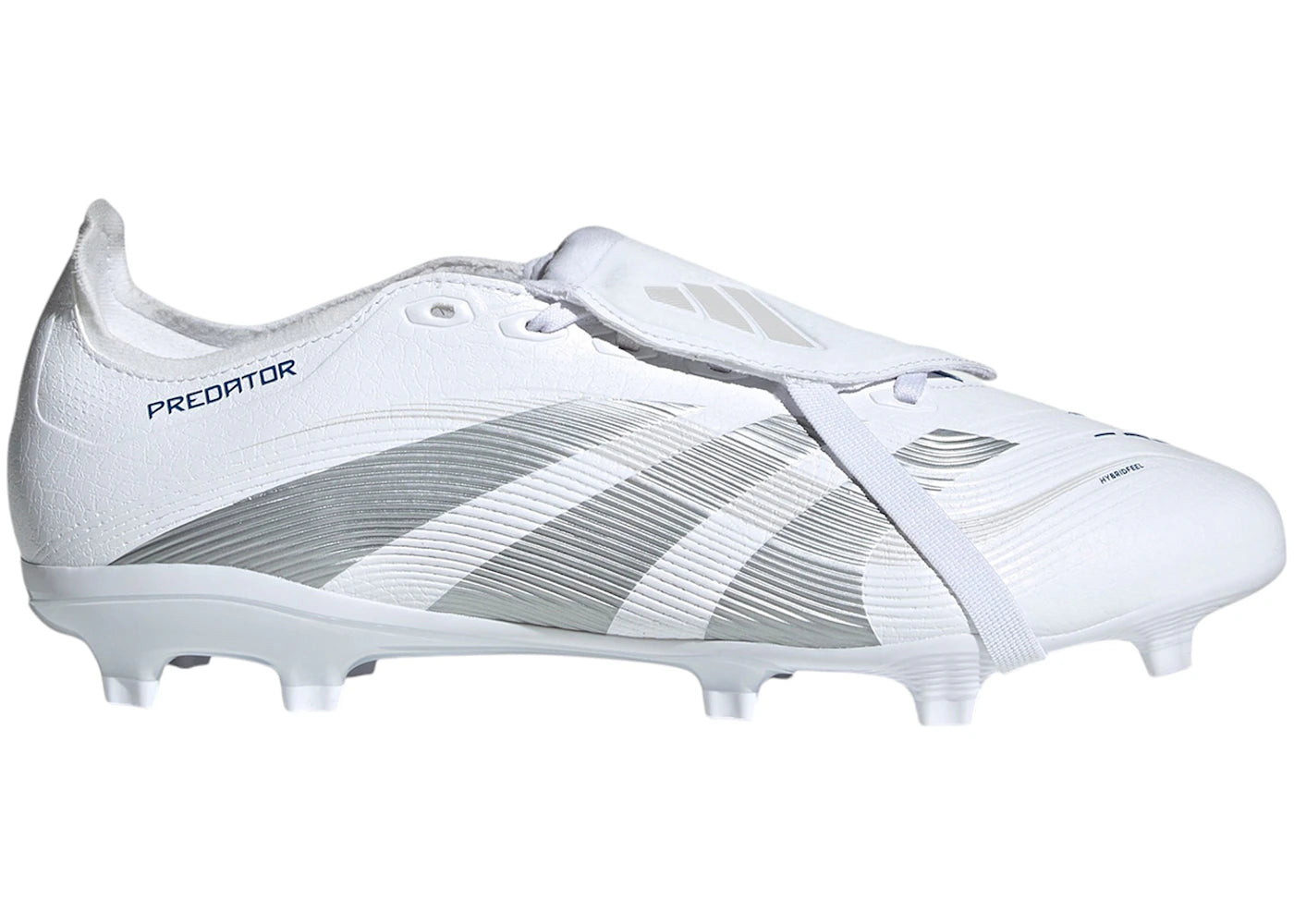 adidas Predator League Fold-Over Tongue FG/MG Cloud White Silver Metallic Bright Royal