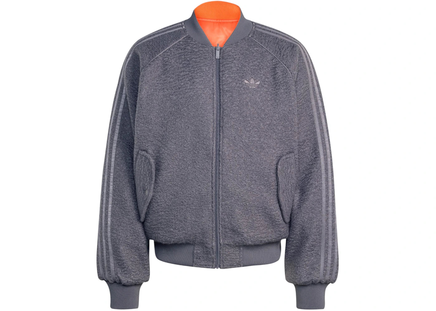 adidas Reversible Superstar Bomber Jacket Grey Strata Semi Impact Orange