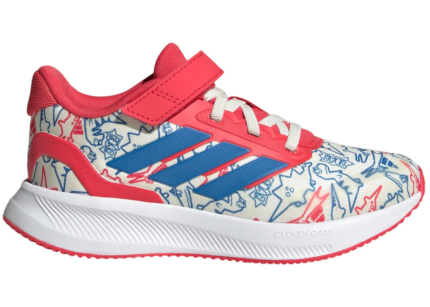 adidas Runfalcon 5 Dino Off White Bright Royal Semi Lucid Red (PS)