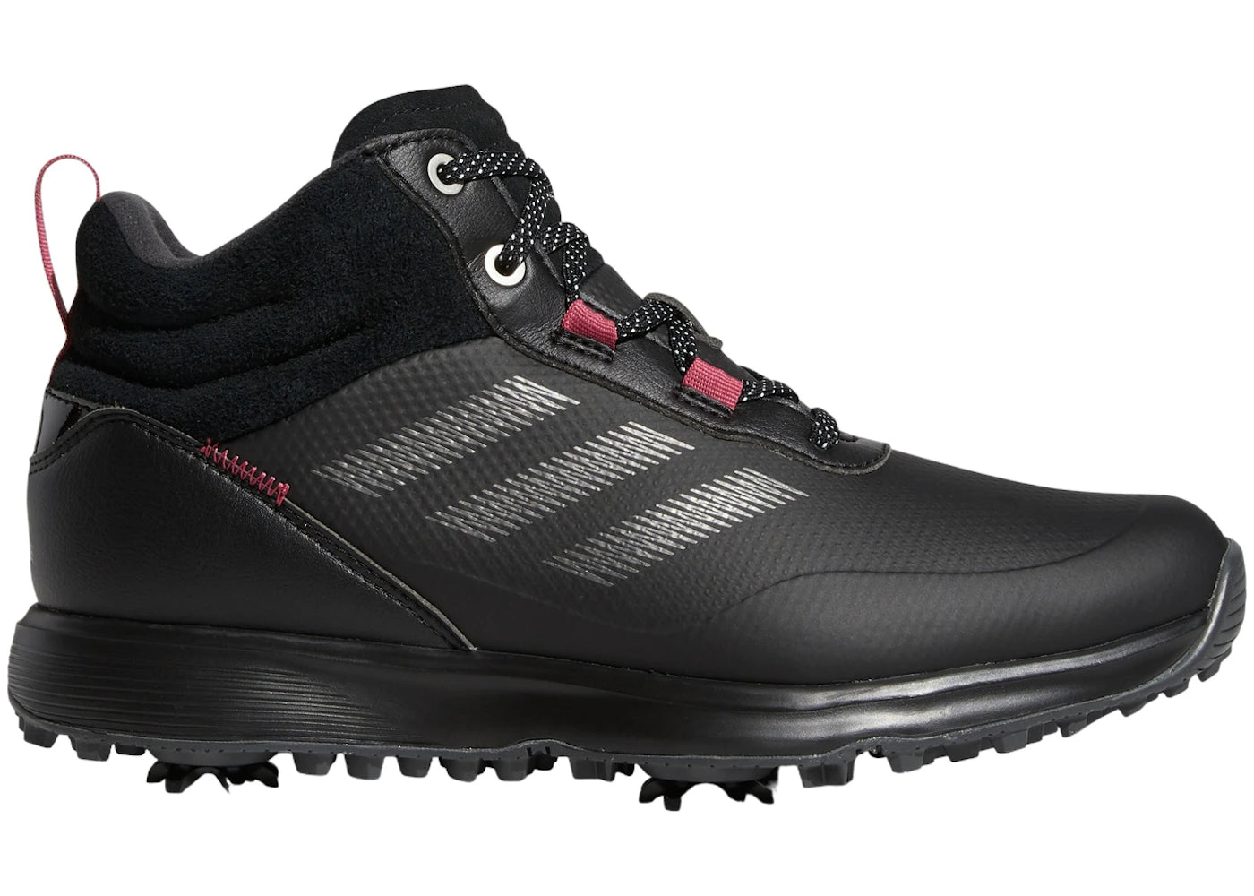 adidas S2G Mid-Cut Golf Core Black Dark Silver Metallic Wild Pink (Women's)