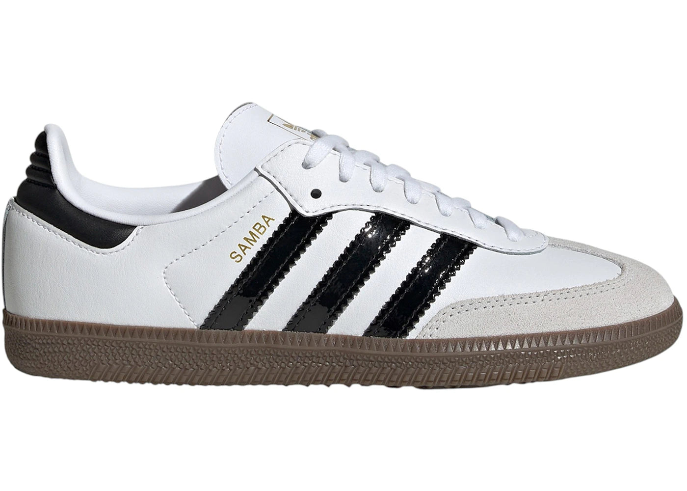 adidas Samba OG White Black Patent Stripes (GS)