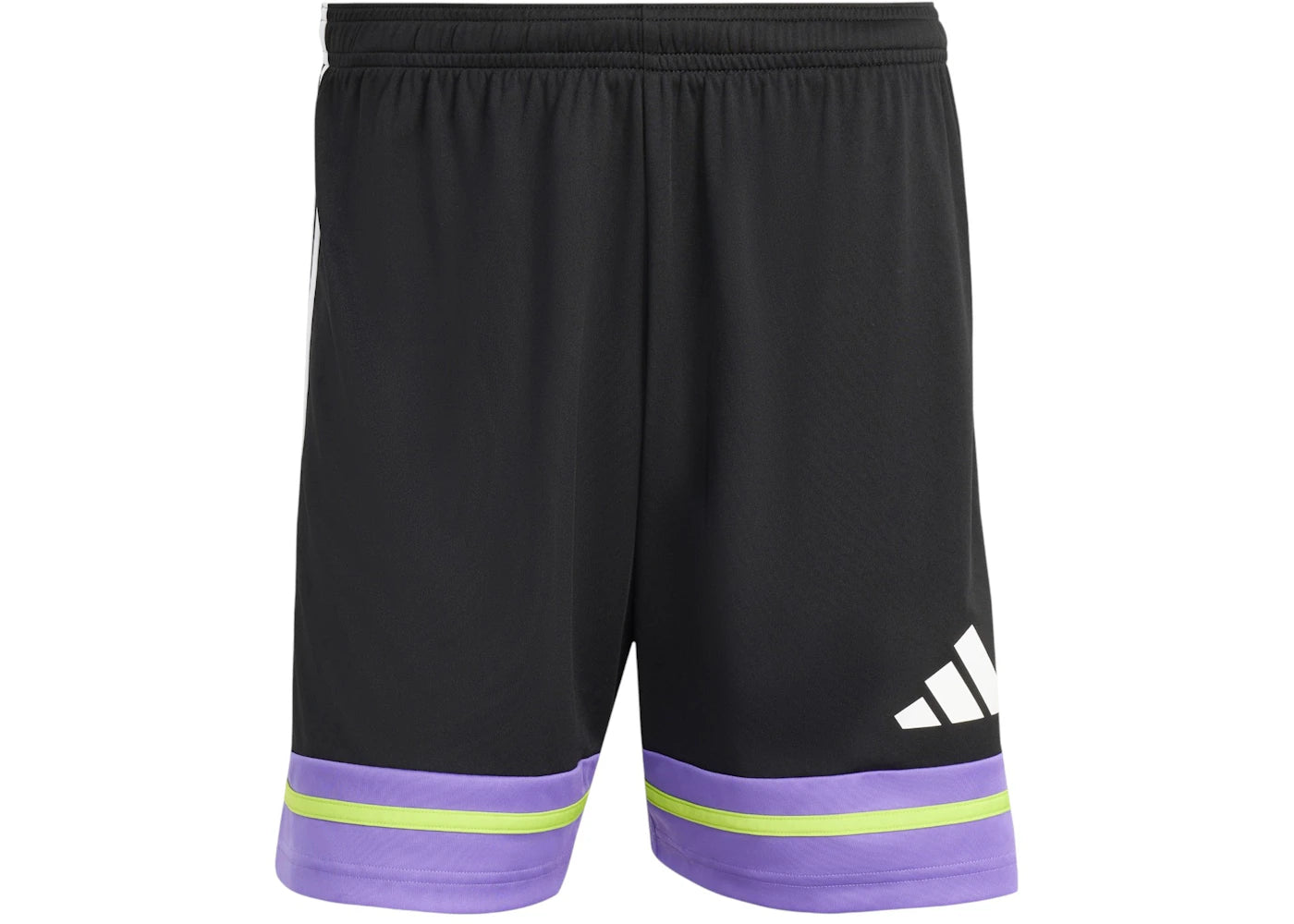 adidas Squadra 25 Shorts Black Purple Rush Semi Solar Slime