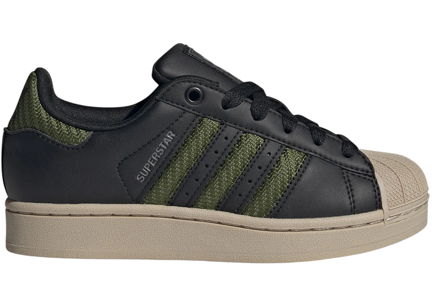 adidas Superstar II Black Tech Olive Wonder Beige (GS)