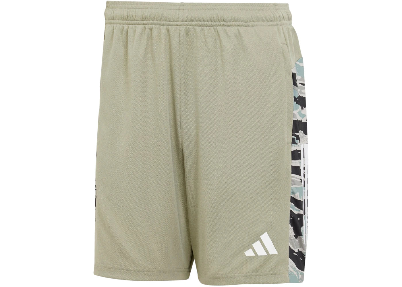 adidas Train Essentials Camo 3-Stripes Shorts Silver Pebble