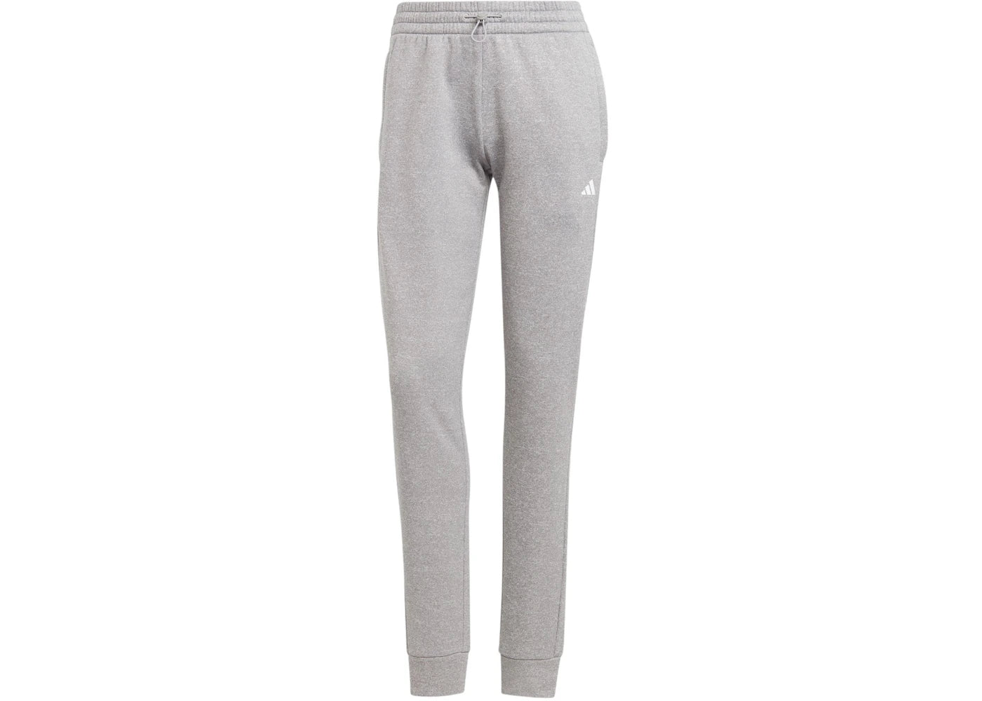 adidas Women's Aeroready Game And Go Regular Tapered Fleece Pant Medium Grey Heather/White