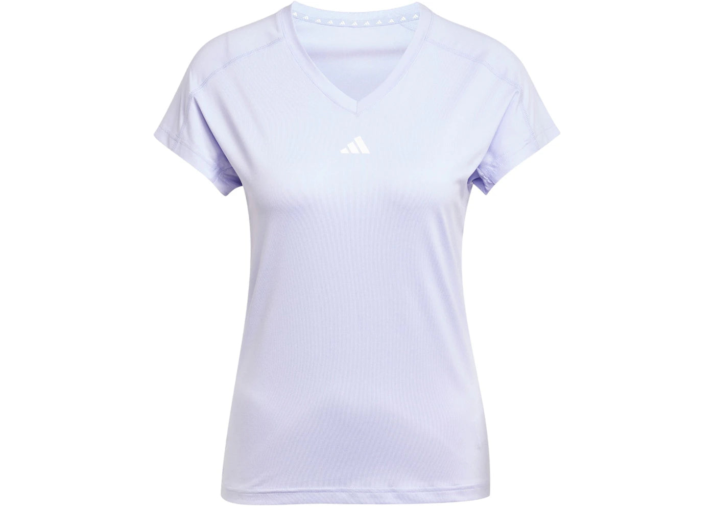 adidas Women's Aeroready Train Essentials Minimal Branding V-Neck T-Shirt Violet Tone/White