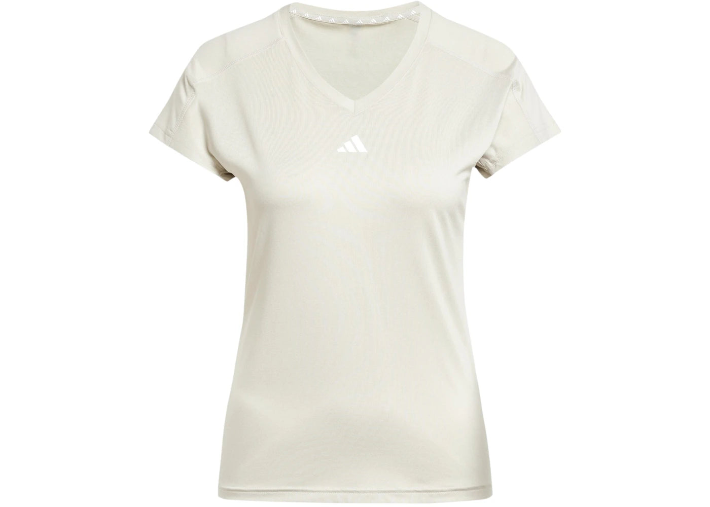 adidas Women's Aeroready Train Essentials Minimal Branding V-Neck T-Shirt Wonder Alumina/White