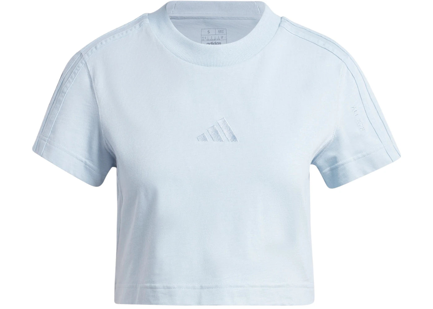 adidas Women's All Szn 3-Stripes Slim T-Shirt Wonder Blue