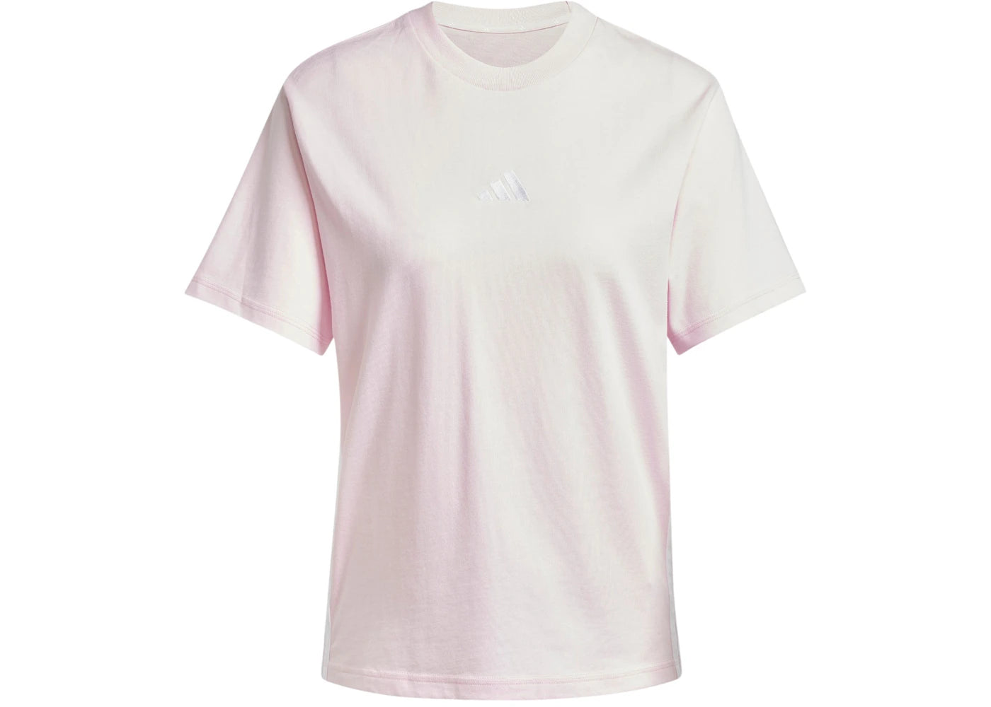 adidas Women's Essentials 3-Stripes Cotton T-Shirt Clear Pink/White