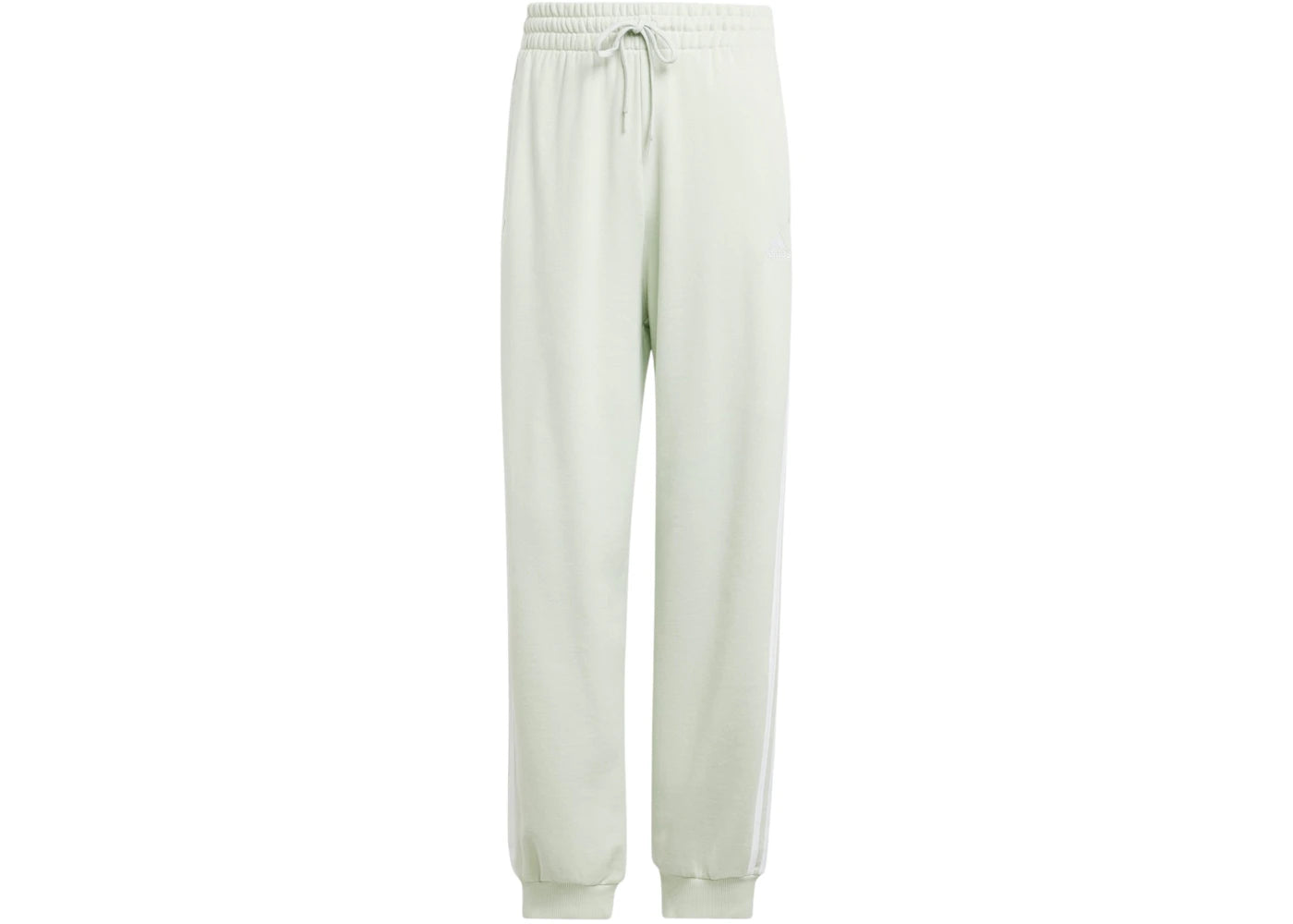 adidas Women's Essentials 3-Stripes French Terry Loose-Fit Pant Linen Green
