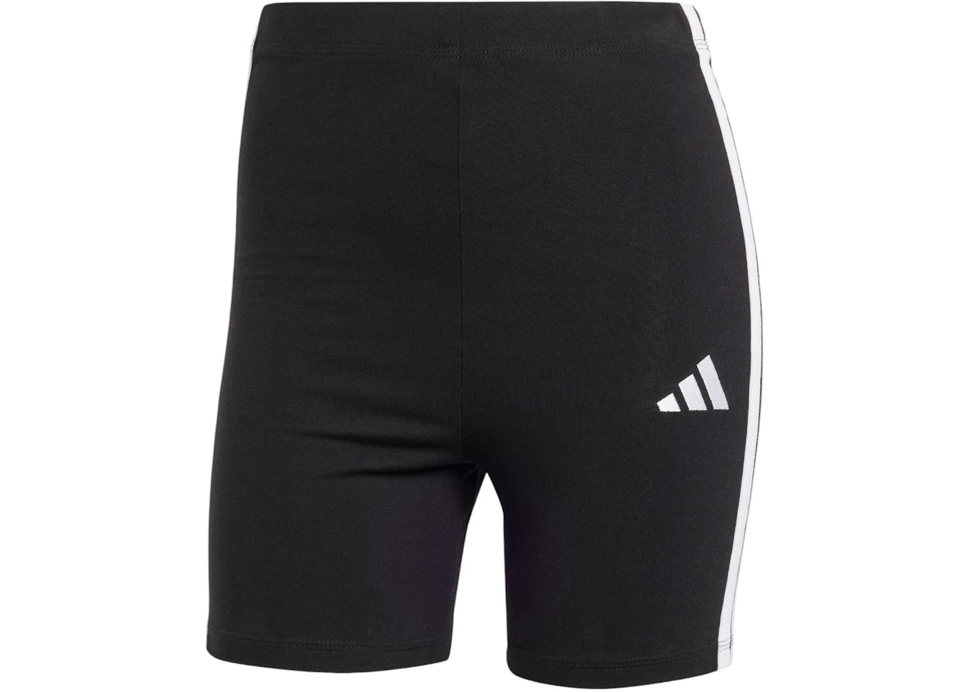 adidas Women's Essentials 3-Stripes High Waisted Biker Shorts Black/White