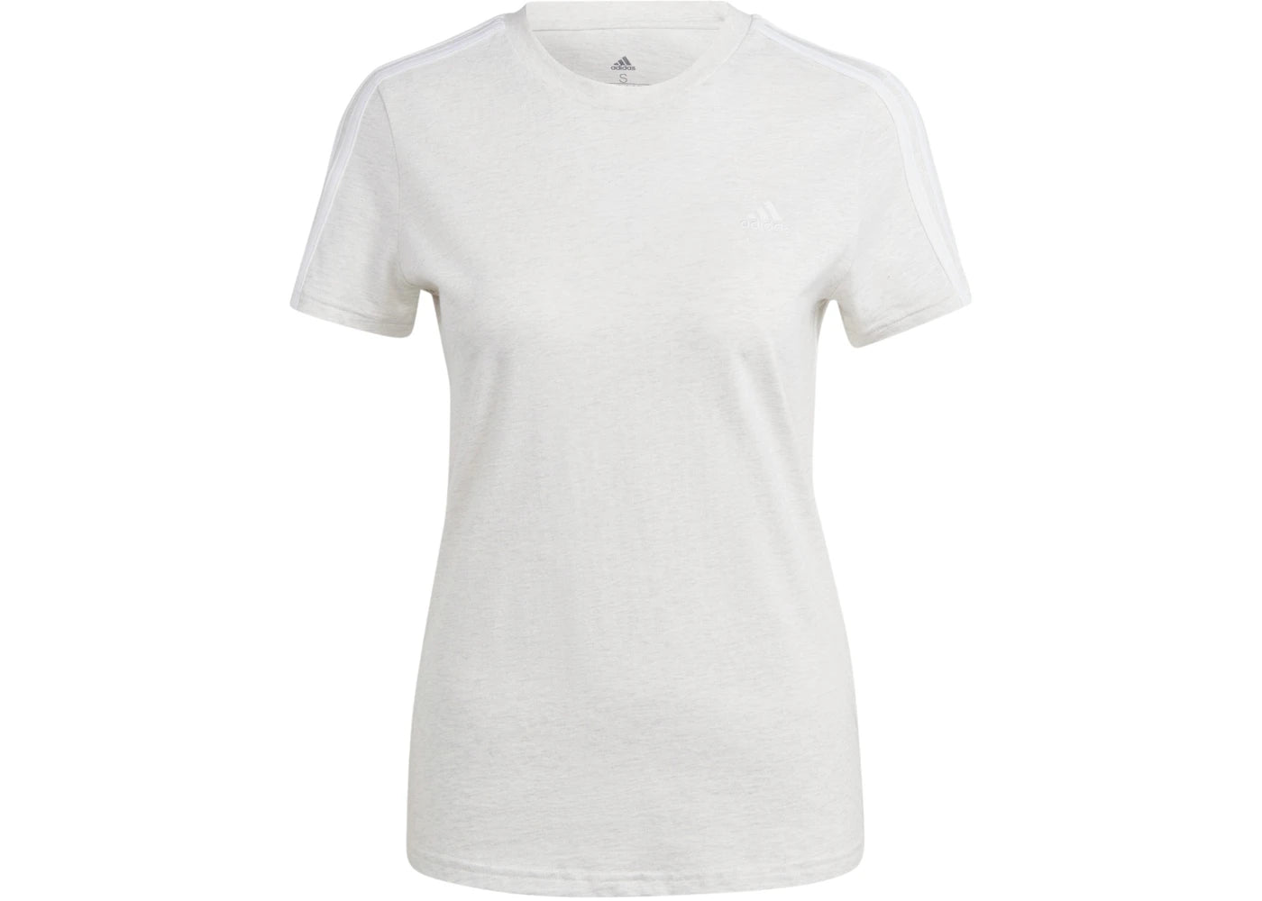 adidas Women's Essentials Slim 3-Stripes T-Shirt Off White/White