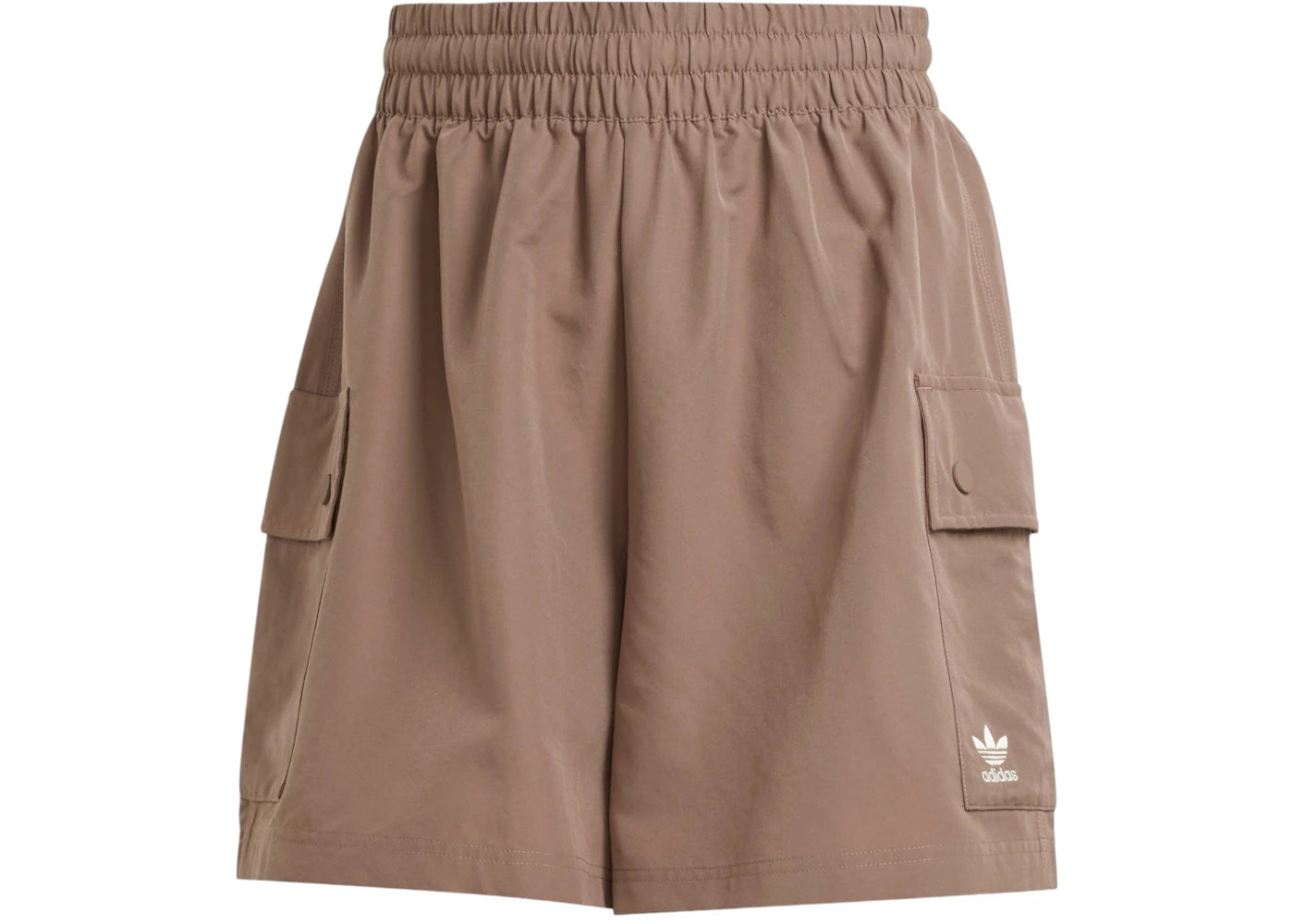 adidas Women's Essentials Woven High-Waist Cargo Shorts Trace Brown