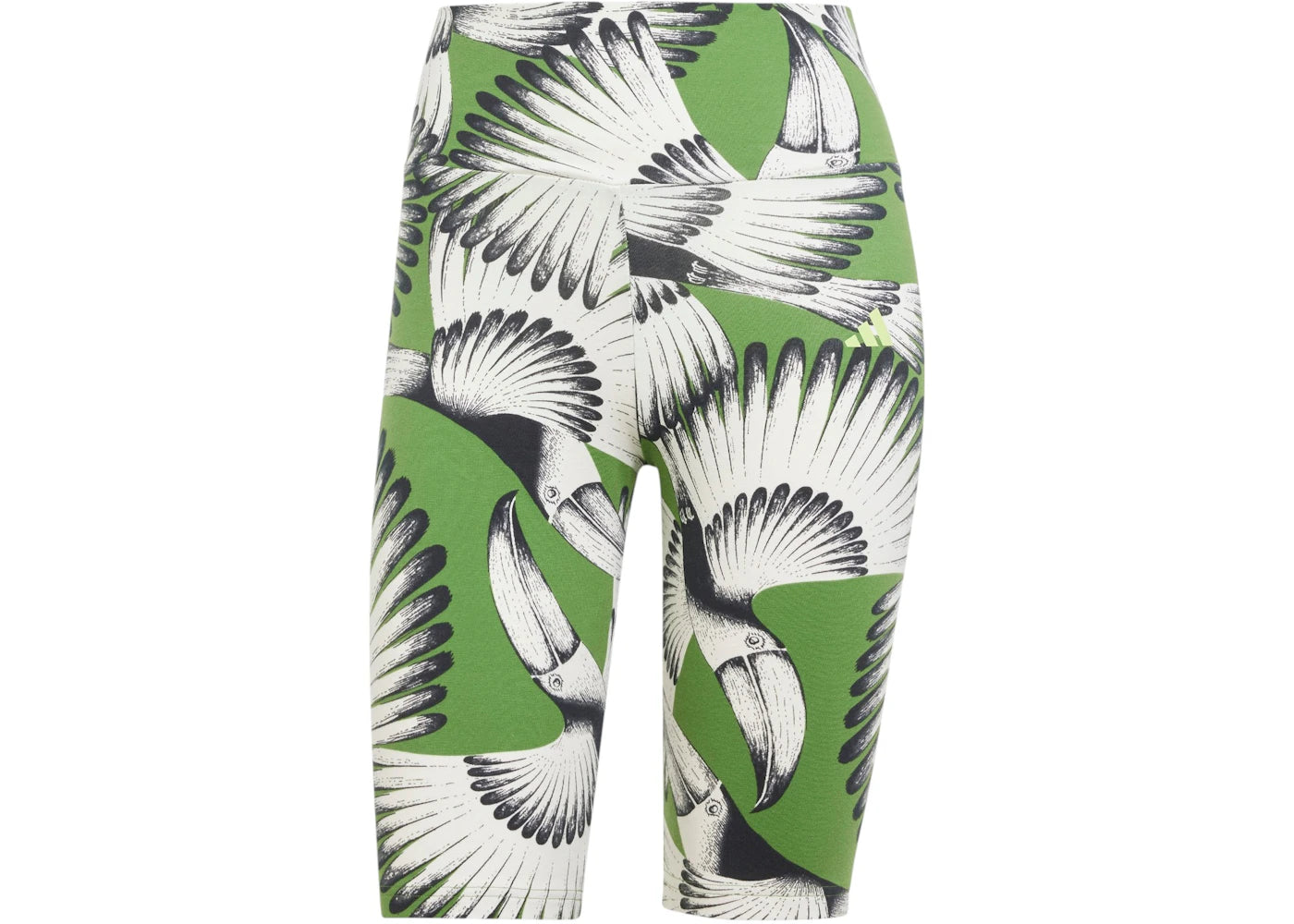 adidas Women's Farm Bike Shorts Cream White/Crew Green/Black