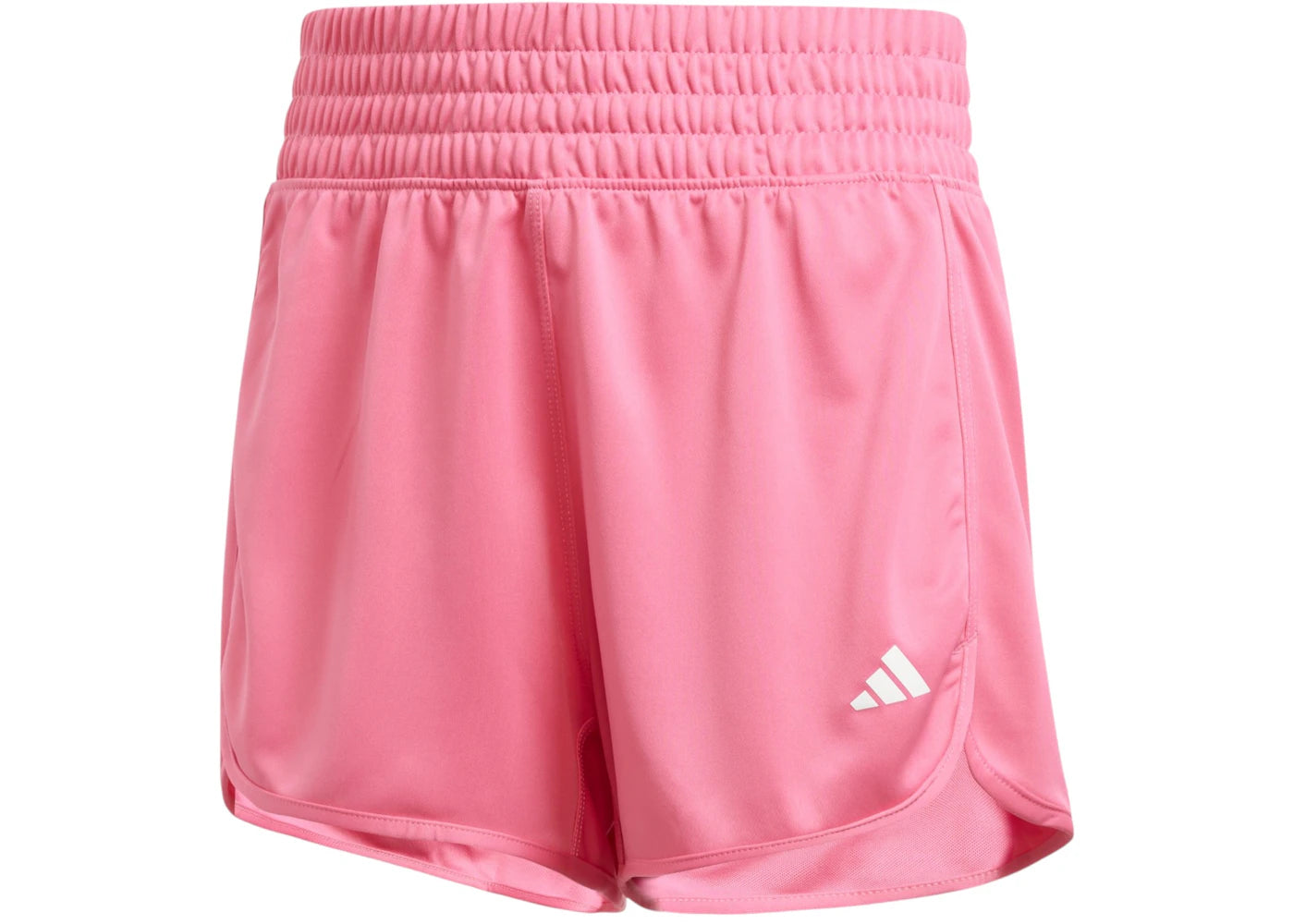 adidas Women's Pacer Essentials Knit High-Rise Shorts Pink Fusion/White