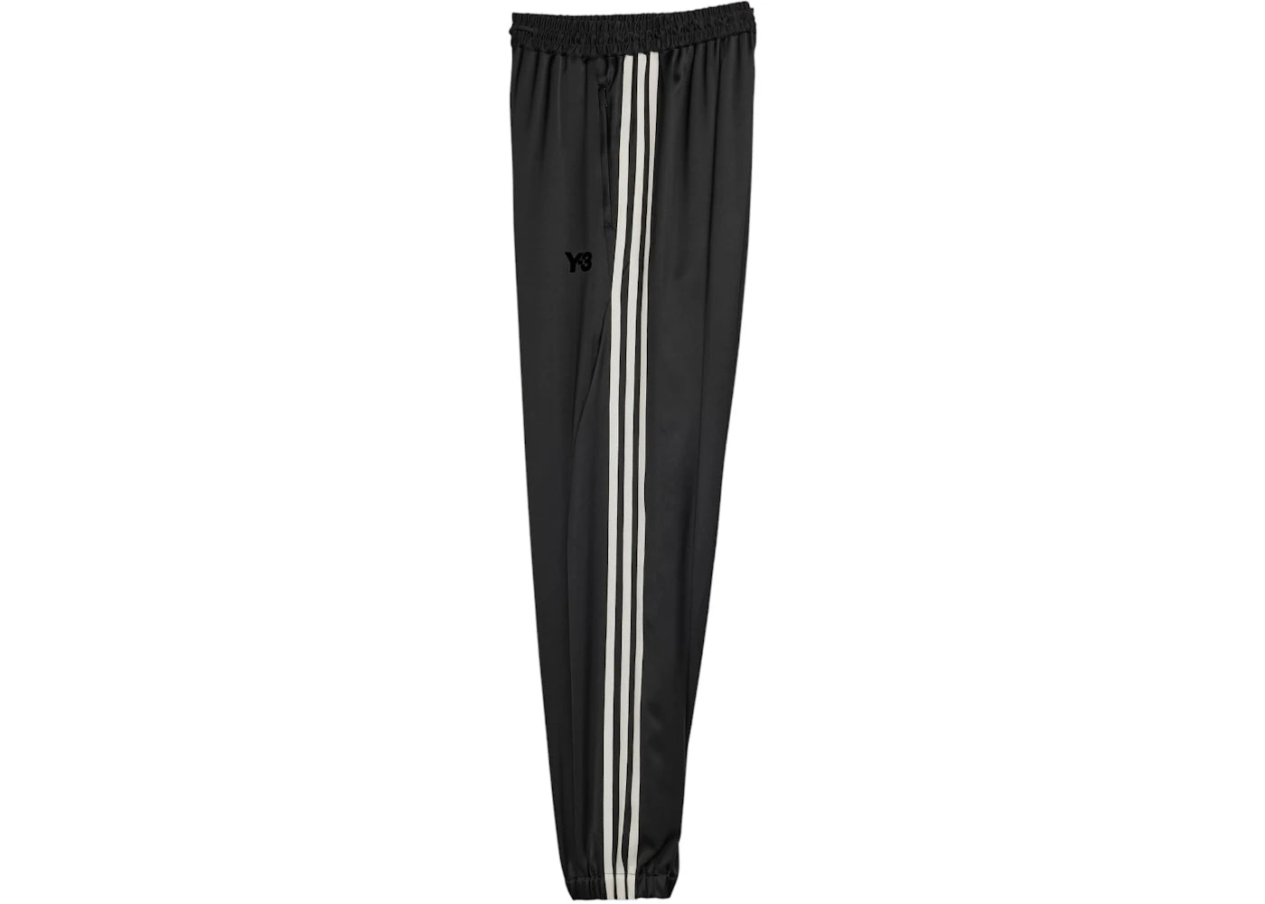 adidas Women's Y-3 Tech Silk 3-Stripes Cuffed Tracksuit Bottoms Black