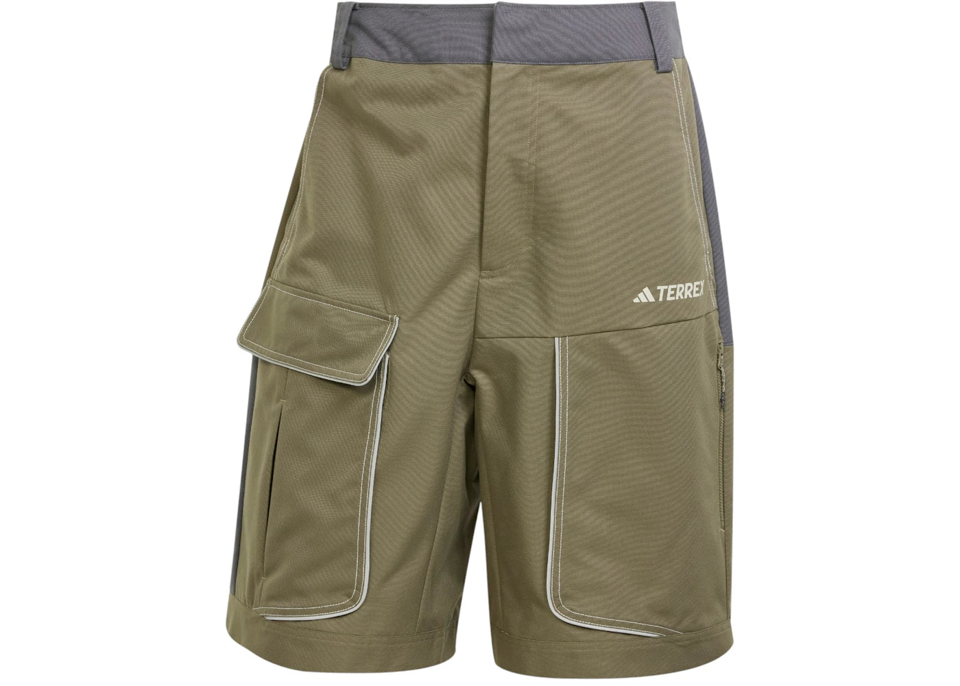 adidas Xploric Multiple Pocket Shorts Olive Strata Grey Six