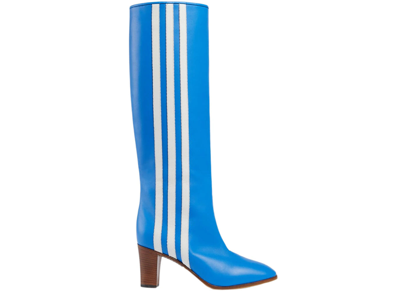 adidas x Gucci 73mm Knee-High Boots Bright Blue Leather