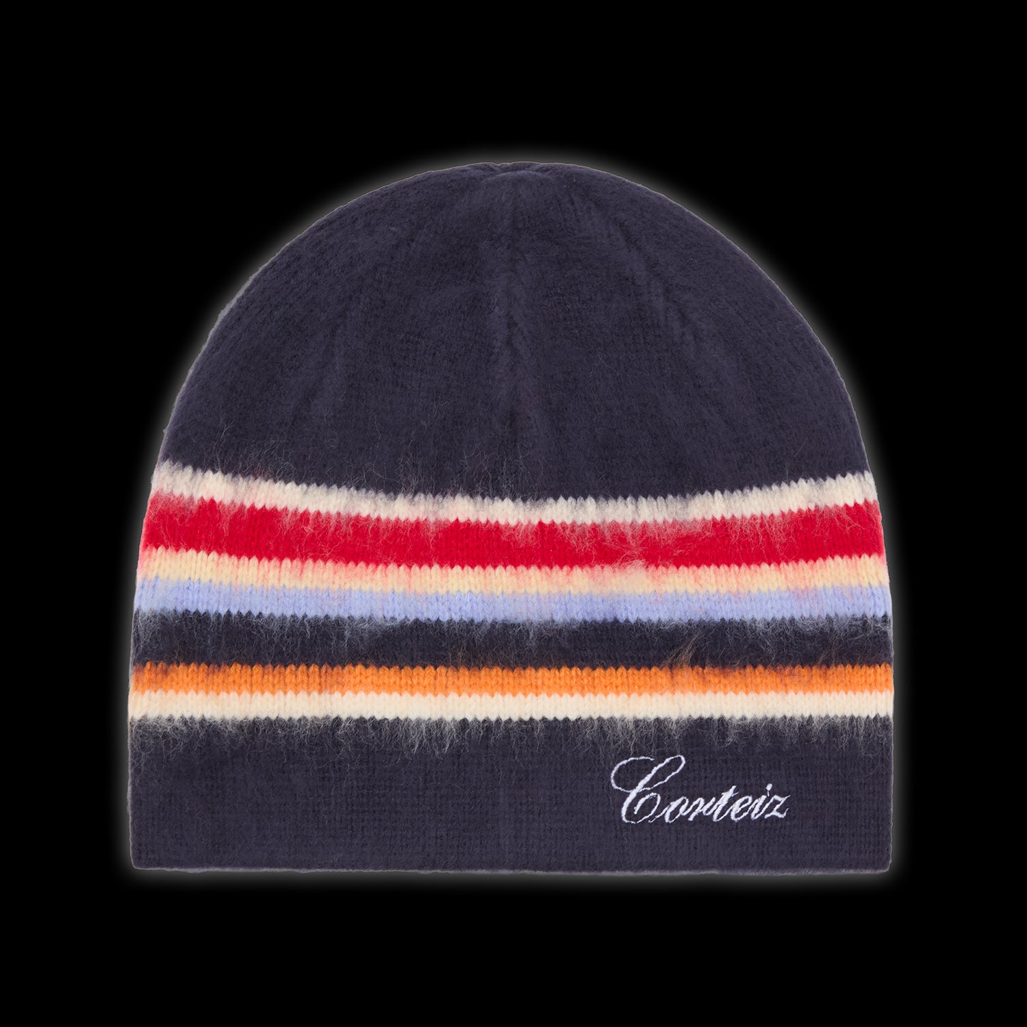 Corteiz Multi Stripe Knit Beanie Navy