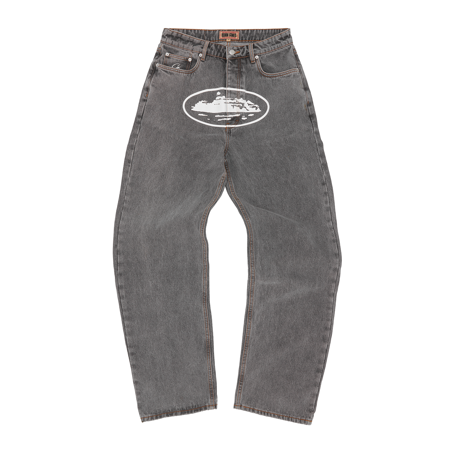 Corteiz Island Baggy Jeans Light Grey