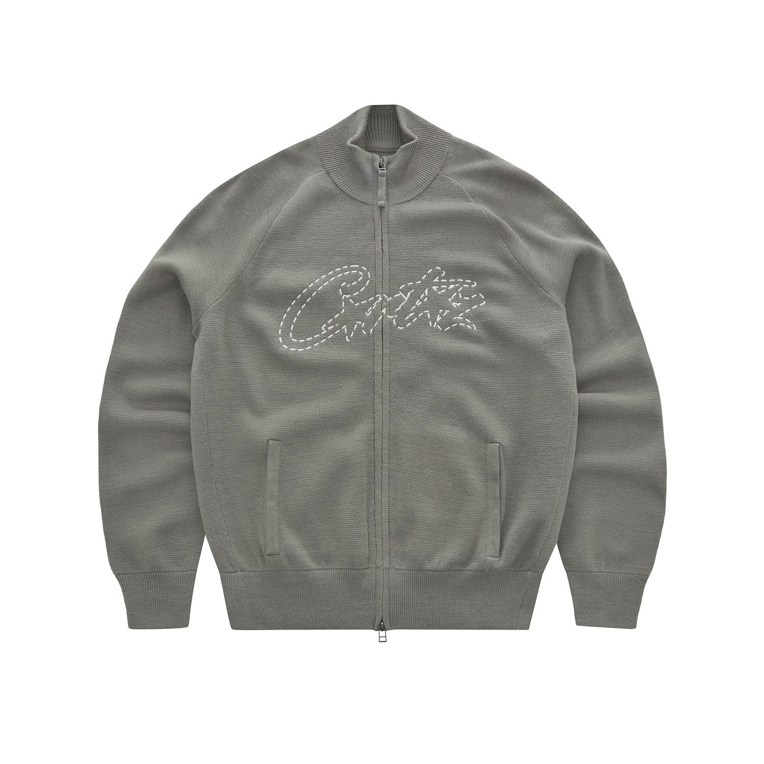 Corteiz Allstarz Knit Zip Up 'Gully Grey'