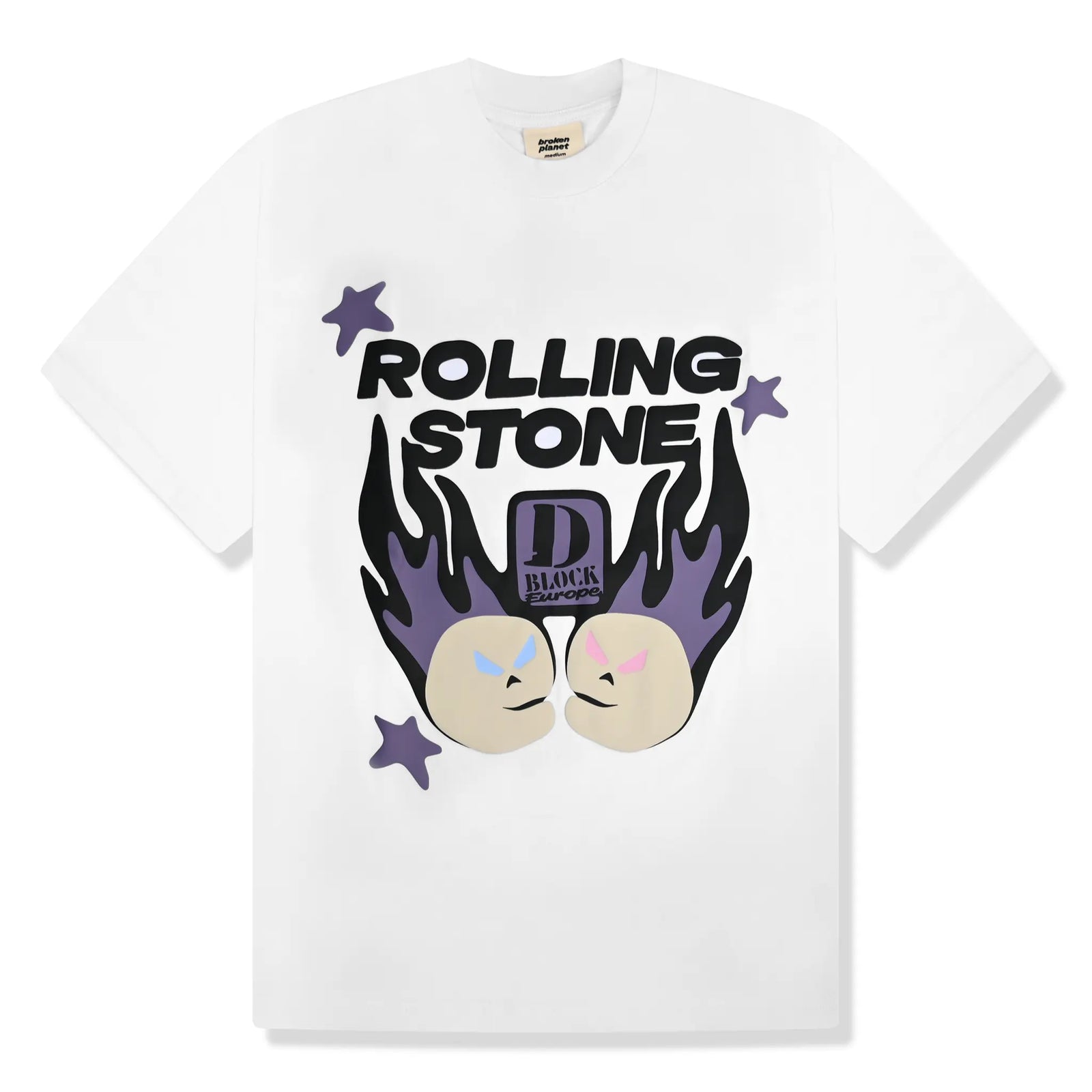 Broken Planet X D-Block Europe Rolling Stone Zine Tee - Snow White
