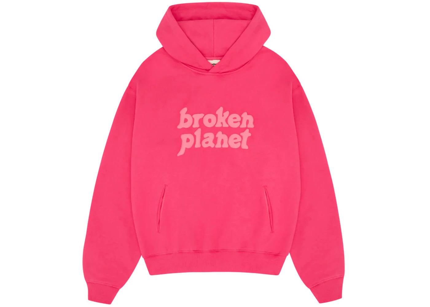 Broken Planet Monochrome Hoodie Fuchsia Pink - Side Kicks