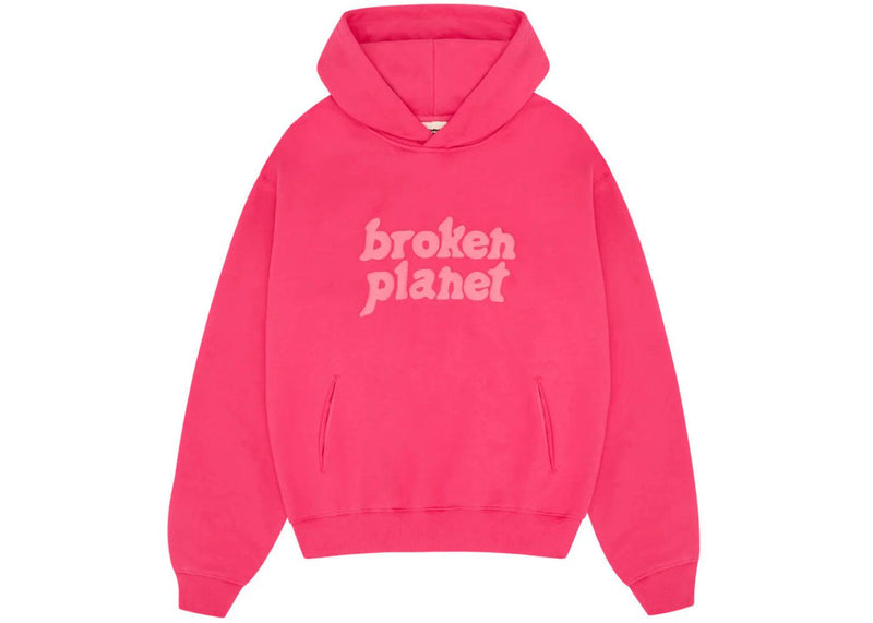 Broken Planet Monochrome Hoodie Fuchsia Pink - Side Kicks