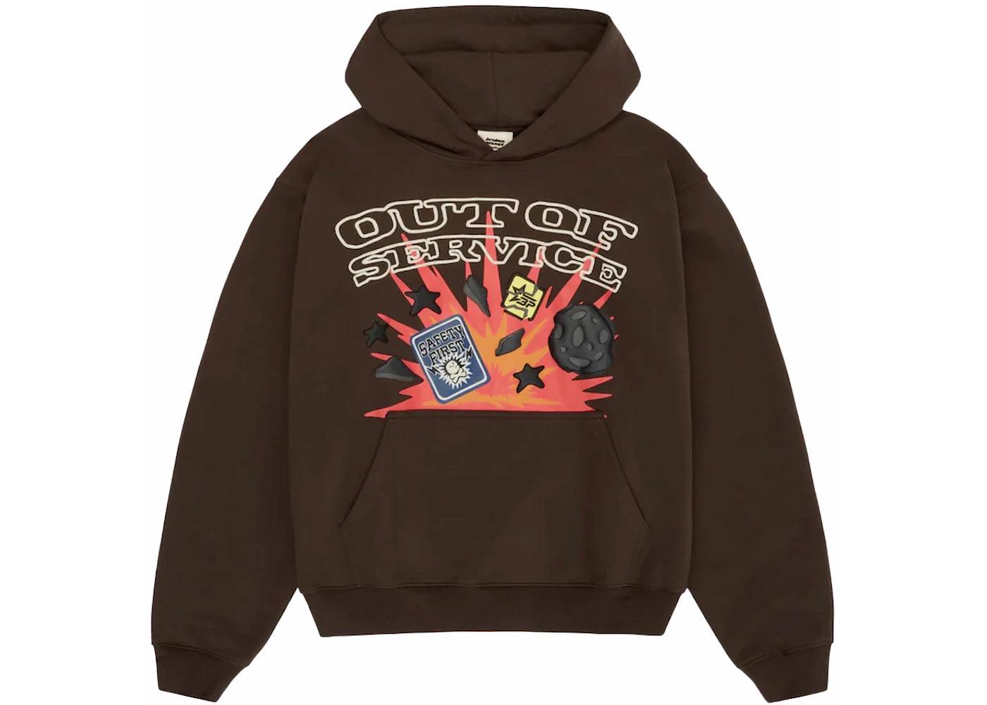 Broken Planet Out Of Service Hoodie Brown - Side Kicks