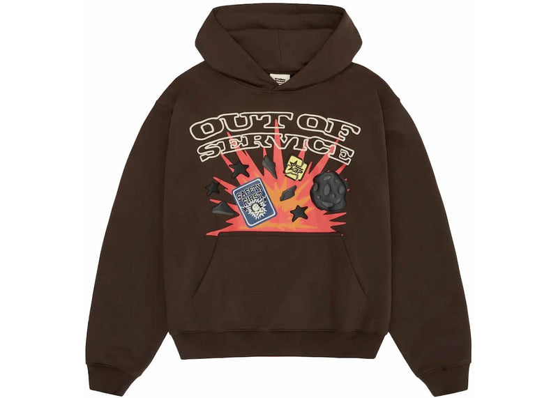 Broken Planet Out Of Service Hoodie Brown - Side Kicks