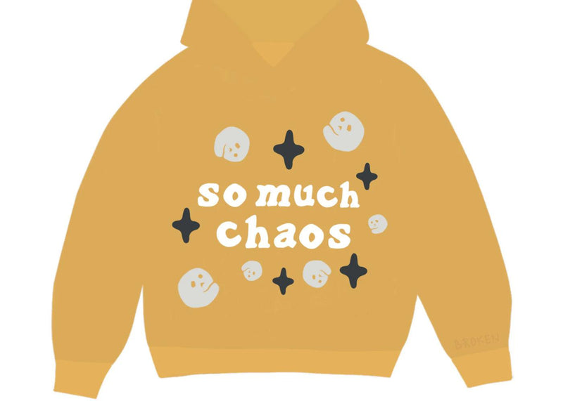 Broken Planet So Much Chaos Hoodie Mustard Yellow - Side Kicks
