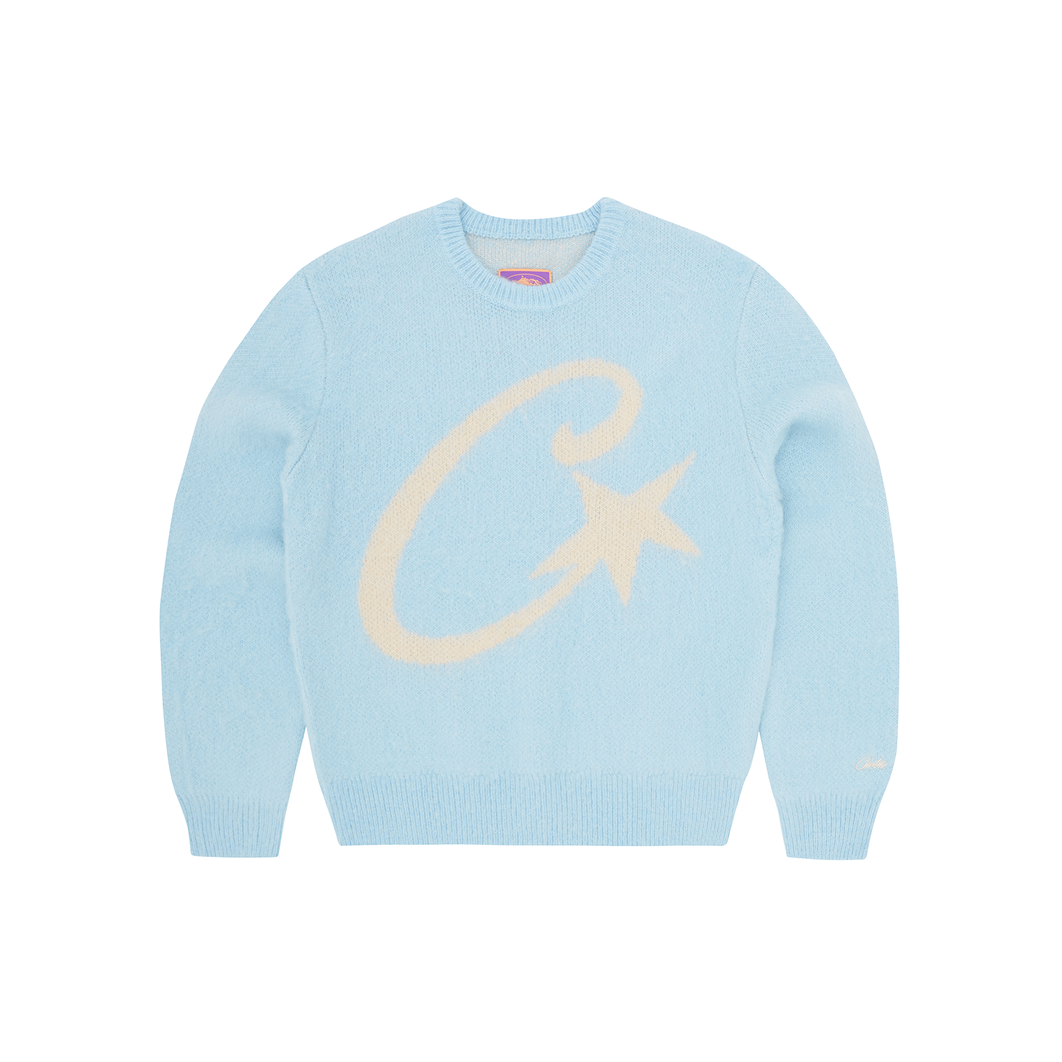 Corteiz C Star Mohair Knit Sweater - baby blue