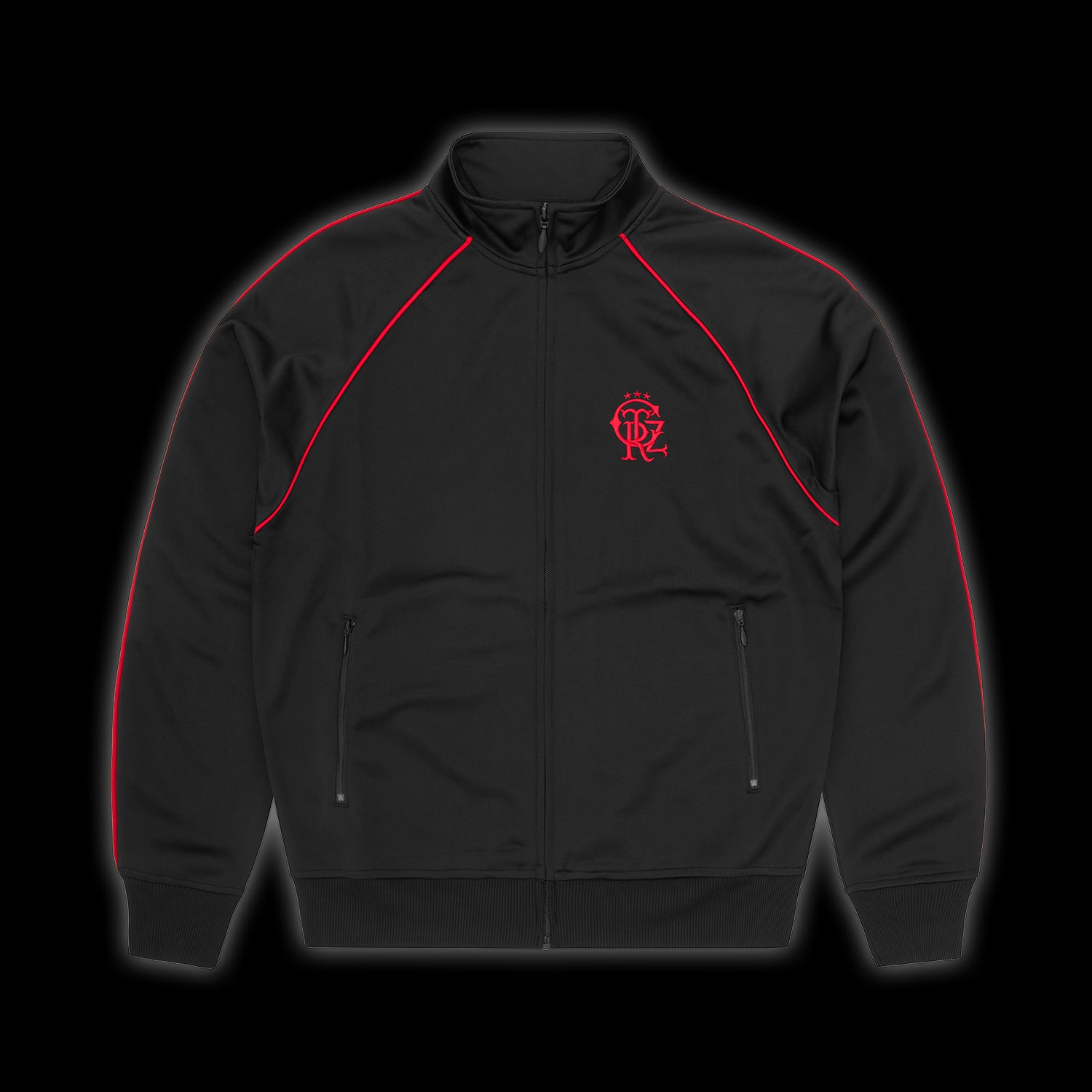 Corteiz 3 Star Crest Track Jacket Black