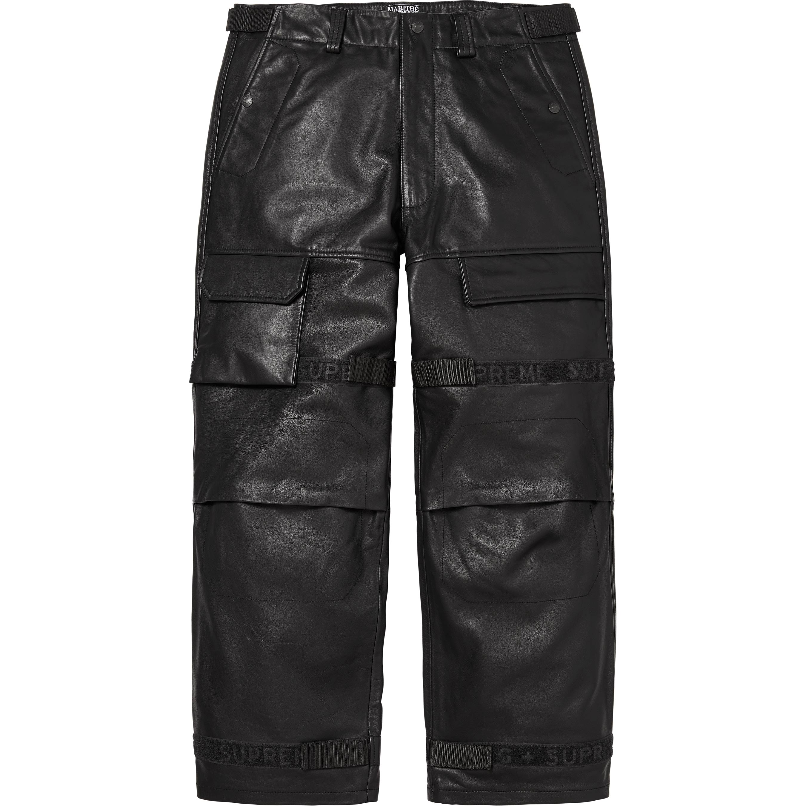 Supreme / Marithé + François Girbaud Shuttle Tape Leather Cargo Pant - Black
