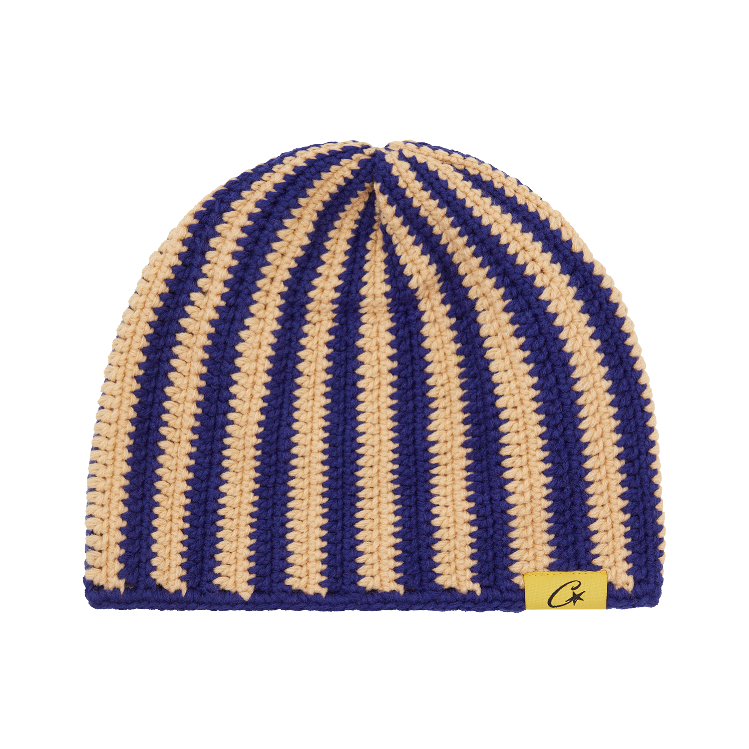 Corteiz Big Crochet Beanie Blue & Cream