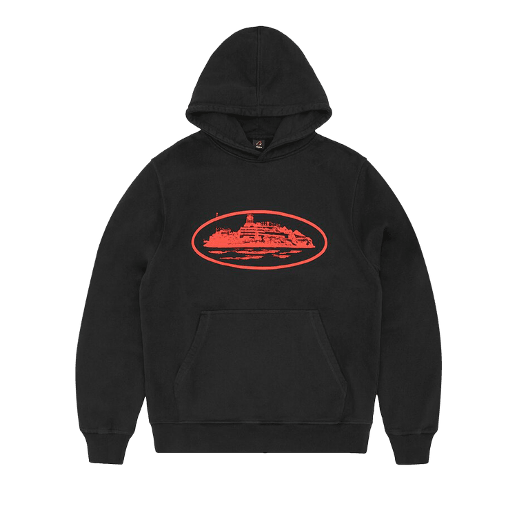 Corteiz Alcatraz Hoodie V2 'Black/Red' - Side Kicks
