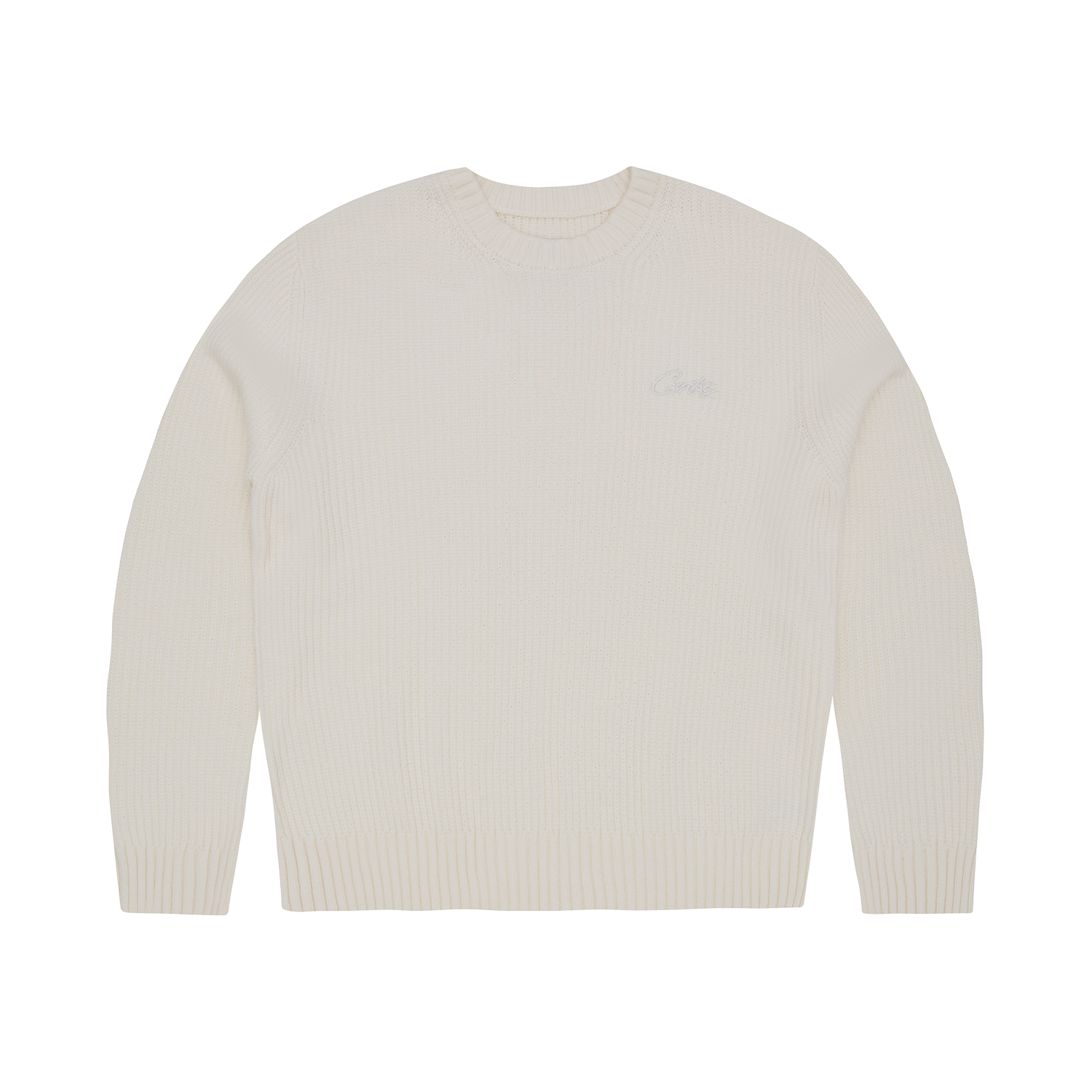 Corteiz Crochet Applique Knit Crew Off White