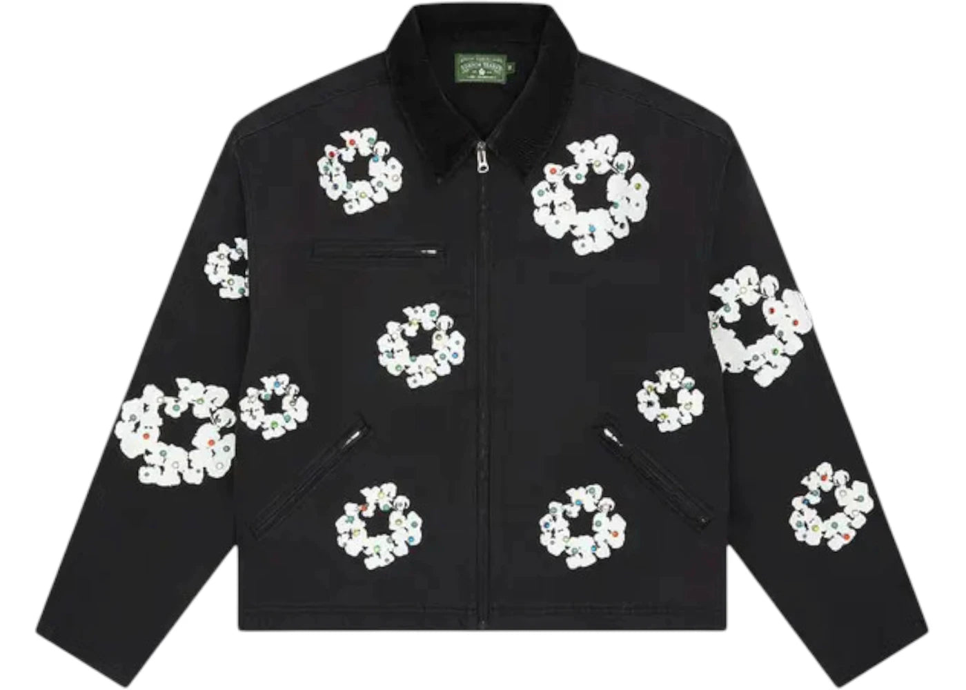 Denim Tears Cotton Wreath Canvas Work Jacket Black
